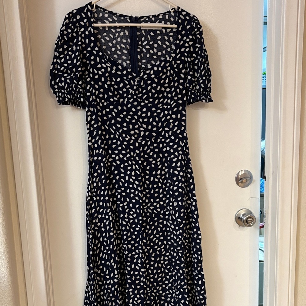 Petal & Pup Navy and Cream Midi Dress